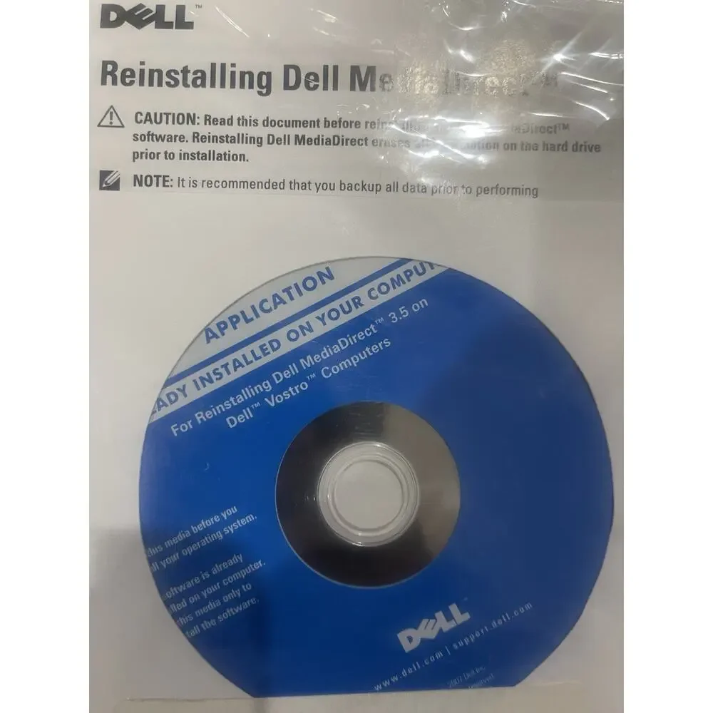 Dell MediaDirect 3.5 Reinstallation Disc Vostro OEM DP/N 0GN865 CD Rom